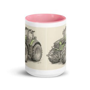 The Tractor Mugs Store Deutz-Fahr 9340 Pencil Sketch | Mug with Color Inside Quality Farmers Merch