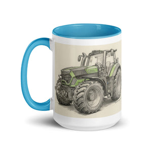 The Tractor Mugs Store Deutz-Fahr 9340 Pencil Sketch | Mug with Color Inside Quality Farmers Merch