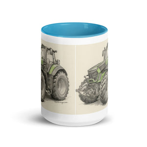 The Tractor Mugs Store Deutz-Fahr 9340 Pencil Sketch | Mug with Color Inside Quality Farmers Merch
