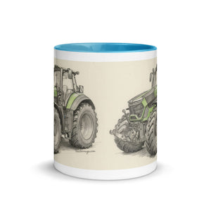 The Tractor Mugs Store Deutz-Fahr 9340 Pencil Sketch | Mug with Color Inside Quality Farmers Merch