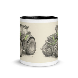 The Tractor Mugs Store Deutz-Fahr 9340 Pencil Sketch | Mug with Color Inside Quality Farmers Merch