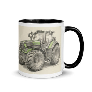 The Tractor Mugs Store Deutz-Fahr 9340 Pencil Sketch | Mug with Color Inside Quality Farmers Merch