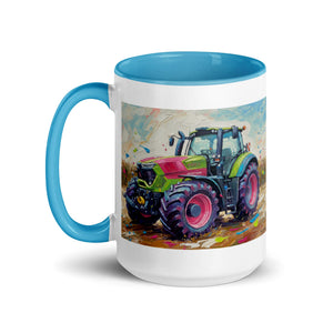 The Tractor Mugs Store Deutz-Fahr 9340 Splash Art | Mug with Color Inside Quality Farmers Merch