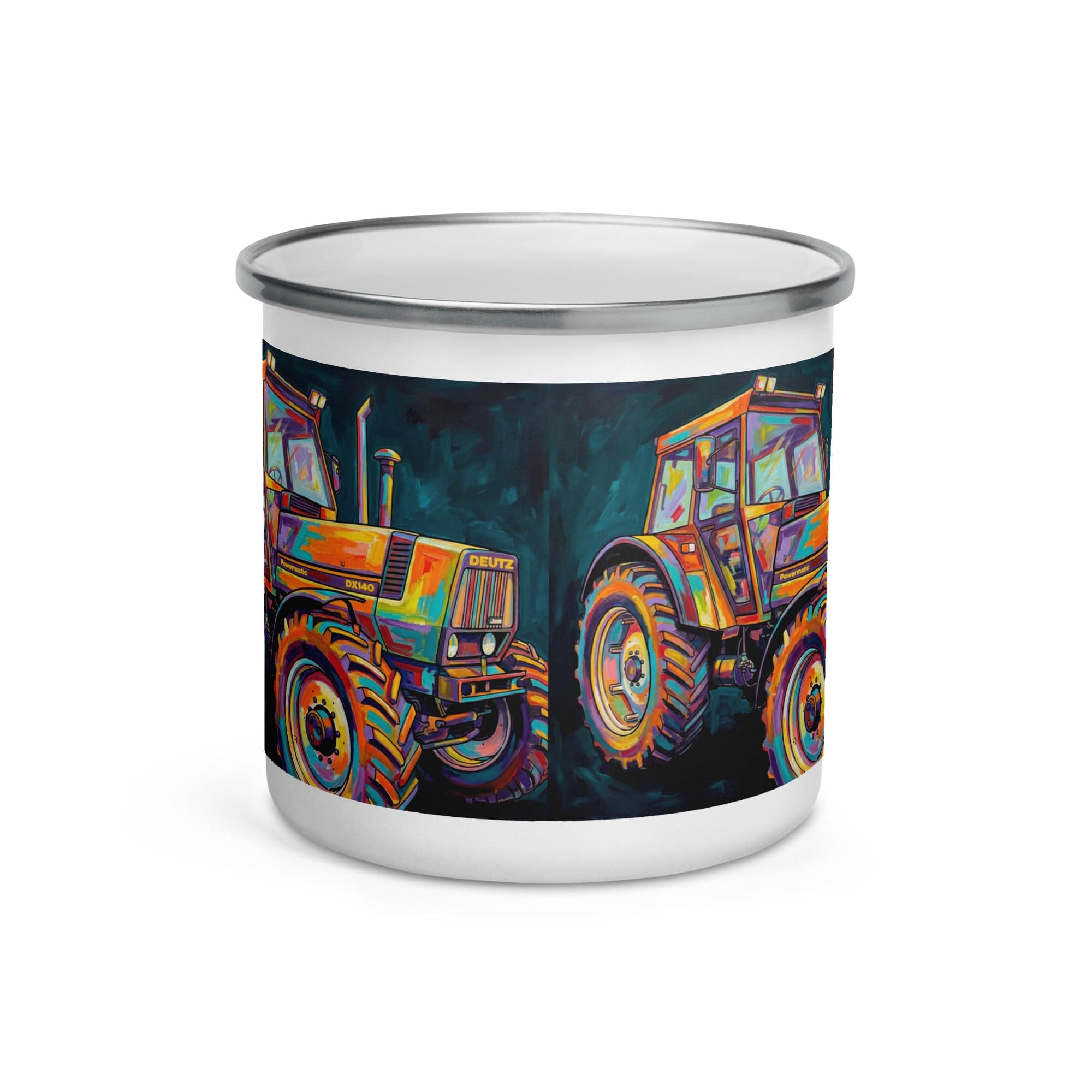 The Tractor Mugs Store Deutz Fahr DX 140 | Splash Art Enamel Mug Quality Farmers Merch