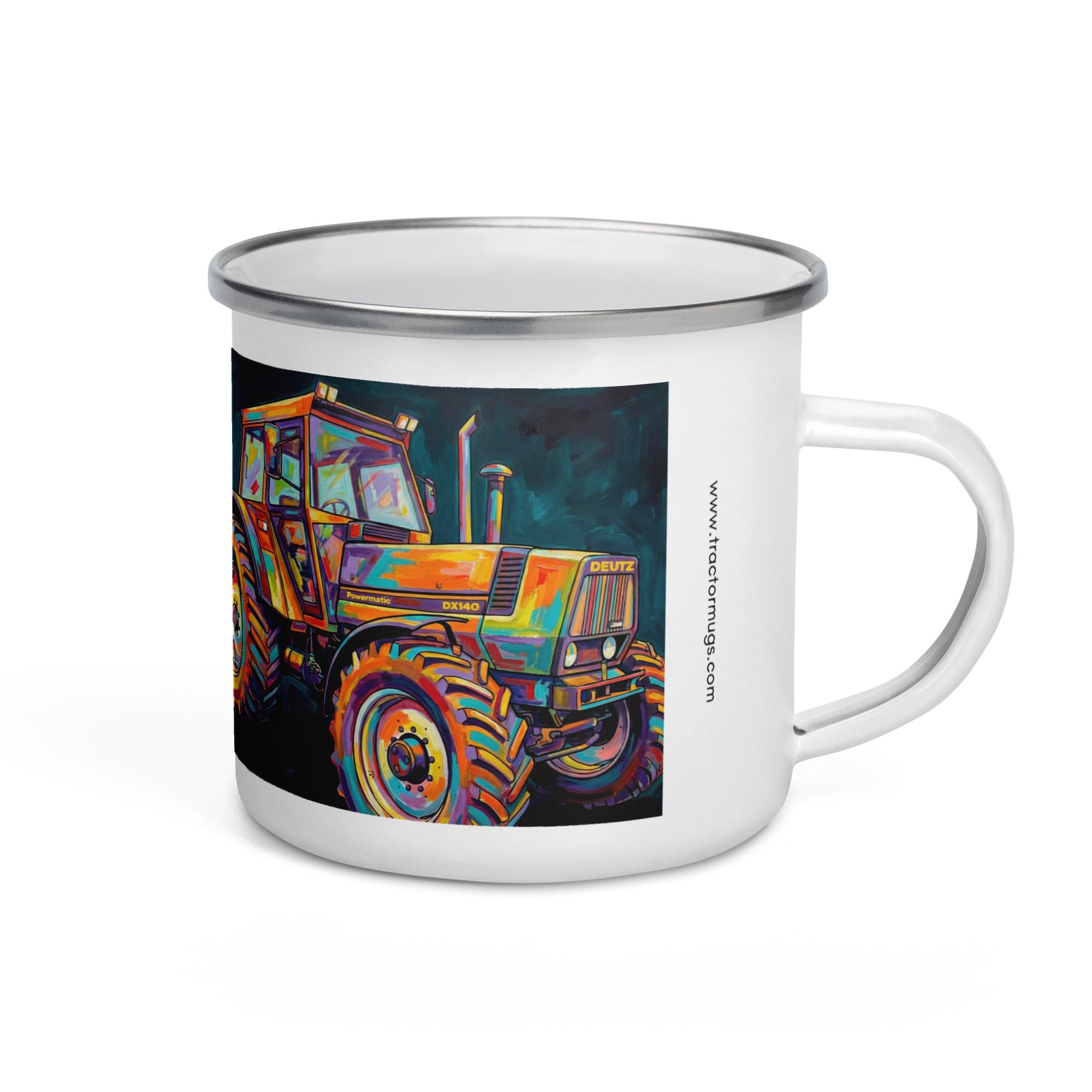 The Tractor Mugs Store Deutz Fahr DX 140 | Splash Art Enamel Mug Quality Farmers Merch