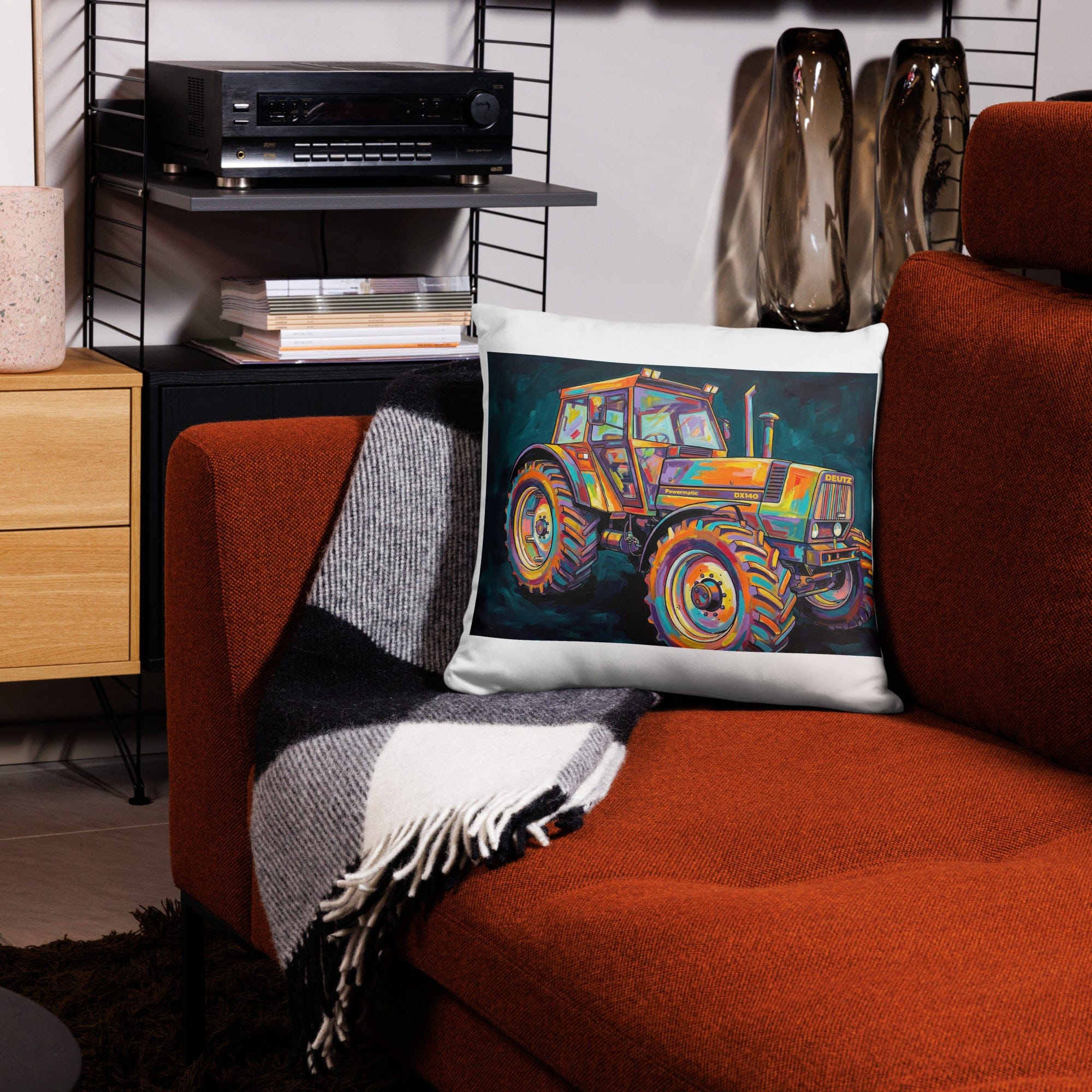 The Tractor Mugs Store Deutz Fahr DX 140 | Splash Art Pillow Case Quality Farmers Merch