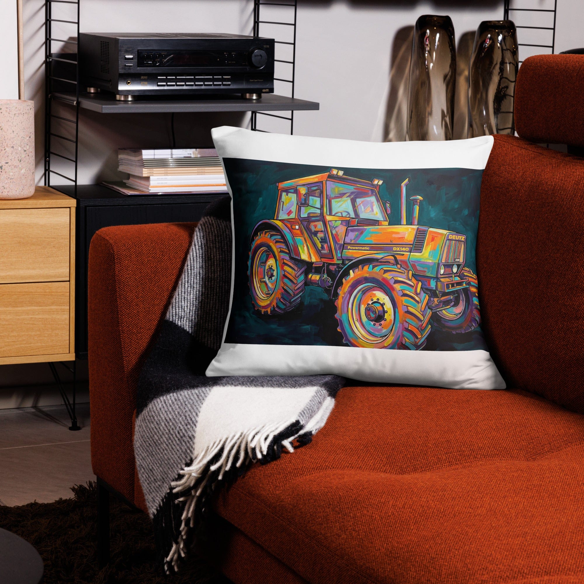 The Tractor Mugs Store Deutz Fahr DX 140 | Splash Art Pillow Case Quality Farmers Merch