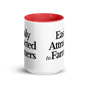 The Tractor Mugs Store EASILY ATTRACTED TO FARMERS | Mug with Color Inside Quality Farmers Merch