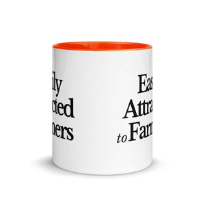 The Tractor Mugs Store EASILY ATTRACTED TO FARMERS | Mug with Color Inside Quality Farmers Merch