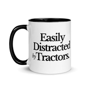 The Tractor Mugs Store EASILY DISTRACTED BY TRACTORS | Mug with Color Inside Quality Farmers Merch