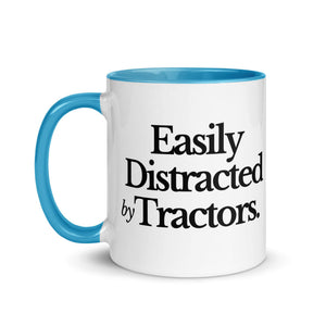 The Tractor Mugs Store EASILY DISTRACTED BY TRACTORS | Mug with Color Inside Quality Farmers Merch