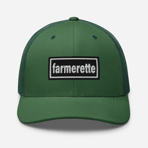 The Tractor Mugs Store Evergreen Oasis Style Retro Farmerette | Trucker Cap Quality Farmers Merch