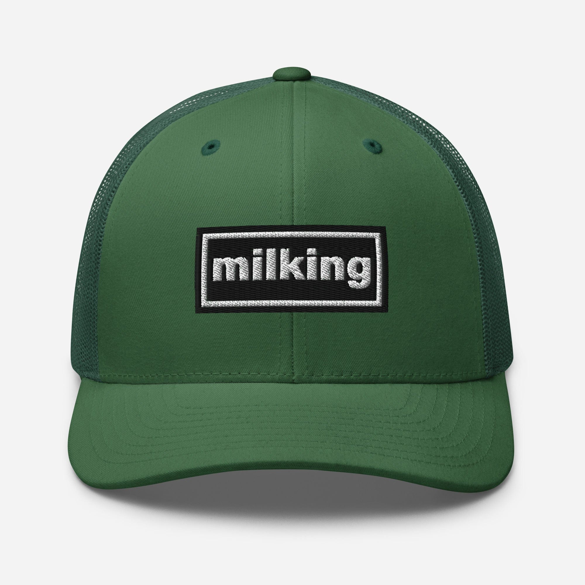 The Tractor Mugs Store Evergreen Oasis Style Retro Milking | Trucker Cap Quality Farmers Merch