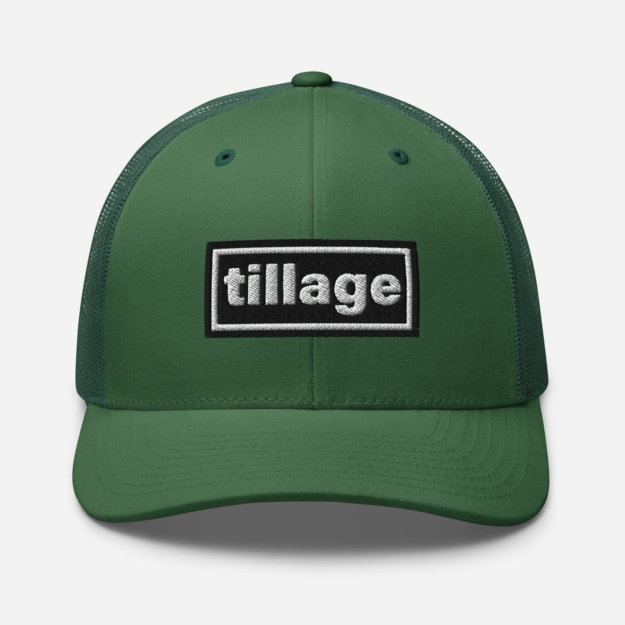 The Tractor Mugs Store Evergreen Oasis Style Retro Tillage | Trucker Cap Quality Farmers Merch