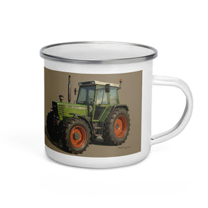 The Tractor Mugs Store Fendt 308 LSA 4WD Oil Painting | Enamel Mug Quality Farmers Merch