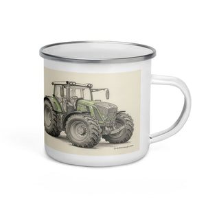 The Tractor Mugs Store Fendt 930 Vario S4 Pencil Sketch | Enamel Mug Quality Farmers Merch