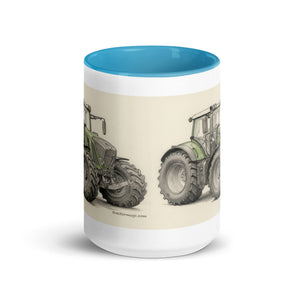 The Tractor Mugs Store Fendt 930 Vario S4 Pencil Sketch | Mug with Color Inside Quality Farmers Merch