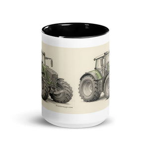 The Tractor Mugs Store Fendt 930 Vario S4 Pencil Sketch | Mug with Color Inside Quality Farmers Merch