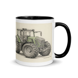 The Tractor Mugs Store Fendt 930 Vario S4 Pencil Sketch | Mug with Color Inside Quality Farmers Merch