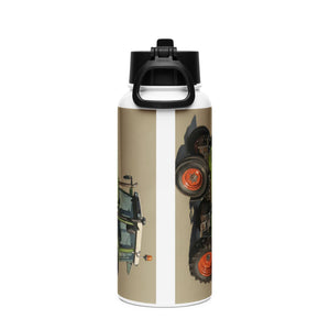 The Tractor Mugs Store Fendt Farmer 308 C Oil Painting | Stainless steel water bottle with a straw lid Quality Farmers Merch