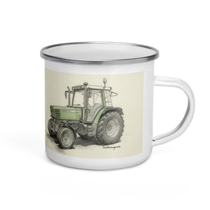 The Tractor Mugs Store Fendt Farmer 308 C Pencil Sketch | Enamel Mug Quality Farmers Merch