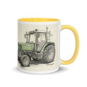 The Tractor Mugs Store Fendt Farmer 308 C Pencil Sketch | Mug with Color Inside Quality Farmers Merch
