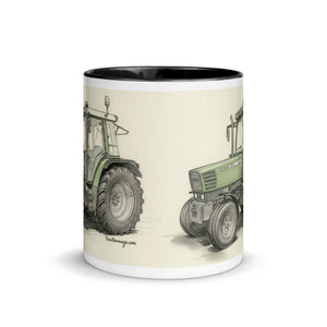 The Tractor Mugs Store Fendt Farmer 308 C Pencil Sketch | Mug with Color Inside Quality Farmers Merch