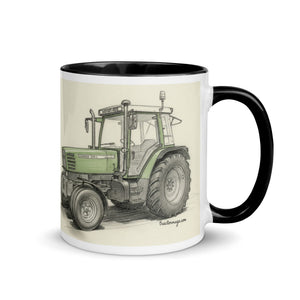 The Tractor Mugs Store Fendt Farmer 308 C Pencil Sketch | Mug with Color Inside Quality Farmers Merch