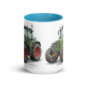 The Tractor Mugs Store Fendt Favorit 818 Watercolor | Mug with Color Inside Quality Farmers Merch