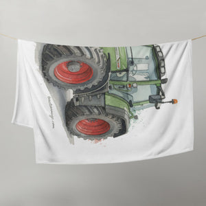 The Tractor Mugs Store Fendt Favorit 818 Watercolor | Throw Blanket Quality Farmers Merch
