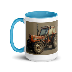 The Tractor Mugs Store FIAT 110-90 DT Oil Painting | Mug with Color Inside Quality Farmers Merch