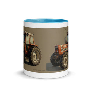 The Tractor Mugs Store FIAT 110-90 DT Oil Painting | Mug with Color Inside Quality Farmers Merch