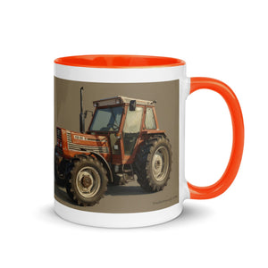 The Tractor Mugs Store FIAT 110-90 DT Oil Painting | Mug with Color Inside Quality Farmers Merch