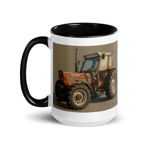 The Tractor Mugs Store FIAT 110-90 DT Oil Painting | Mug with Color Inside Quality Farmers Merch