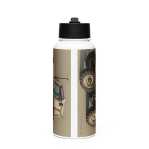 The Tractor Mugs Store FIAT 110-90 DT Oil Painting | Stainless steel water bottle with a straw lid Quality Farmers Merch