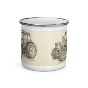 The Tractor Mugs Store FIAT 110-90 DT Pencil Sketch | Enamel Mug Quality Farmers Merch
