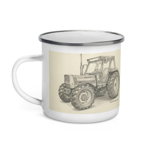 The Tractor Mugs Store FIAT 110-90 DT Pencil Sketch | Enamel Mug Quality Farmers Merch