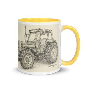 The Tractor Mugs Store FIAT 110-90 DT Pencil Sketch | Mug with Color Inside Quality Farmers Merch
