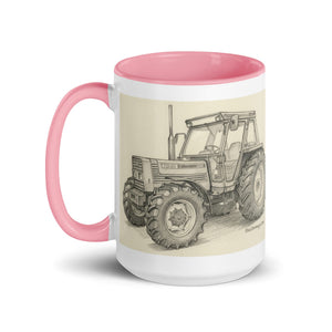 The Tractor Mugs Store FIAT 110-90 DT Pencil Sketch | Mug with Color Inside Quality Farmers Merch