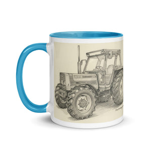 The Tractor Mugs Store FIAT 110-90 DT Pencil Sketch | Mug with Color Inside Quality Farmers Merch