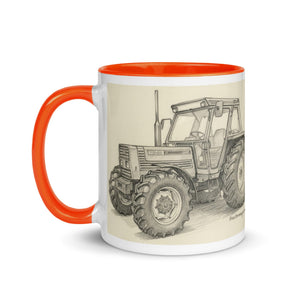 The Tractor Mugs Store FIAT 110-90 DT Pencil Sketch | Mug with Color Inside Quality Farmers Merch
