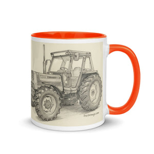 The Tractor Mugs Store FIAT 110-90 DT Pencil Sketch | Mug with Color Inside Quality Farmers Merch
