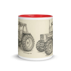 The Tractor Mugs Store FIAT 110-90 DT Pencil Sketch | Mug with Color Inside Quality Farmers Merch