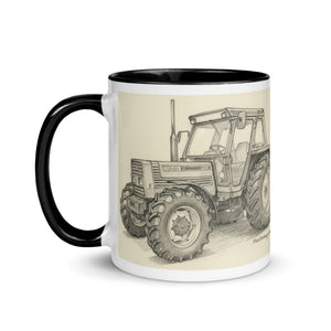The Tractor Mugs Store FIAT 110-90 DT Pencil Sketch | Mug with Color Inside Quality Farmers Merch