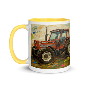 The Tractor Mugs Store FIAT 110-90 DT Splash Art | Mug with Color Inside Quality Farmers Merch
