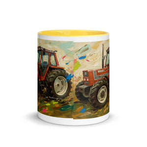 The Tractor Mugs Store FIAT 110-90 DT Splash Art | Mug with Color Inside Quality Farmers Merch