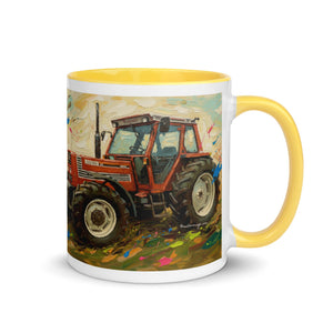The Tractor Mugs Store FIAT 110-90 DT Splash Art | Mug with Color Inside Quality Farmers Merch