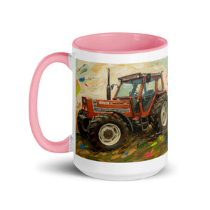 The Tractor Mugs Store FIAT 110-90 DT Splash Art | Mug with Color Inside Quality Farmers Merch