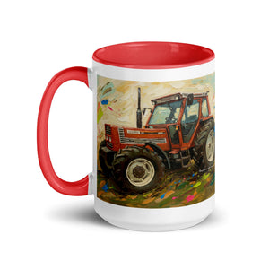 The Tractor Mugs Store FIAT 110-90 DT Splash Art | Mug with Color Inside Quality Farmers Merch
