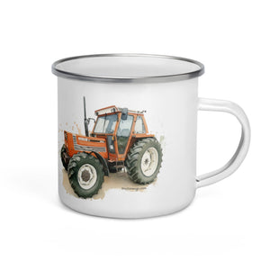 The Tractor Mugs Store FIAT 110-90 DT Watercolor | Enamel Mug Quality Farmers Merch